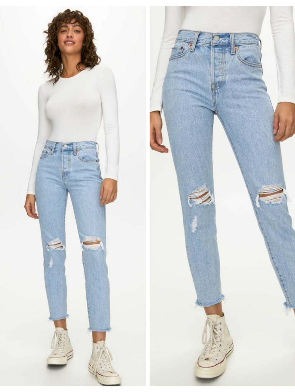 Levi's Wedgie Skinny Destroyed Jeans Frayed Hem 80s Streetwear Sz 30 90s Y2K